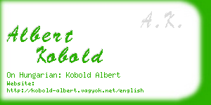 albert kobold business card